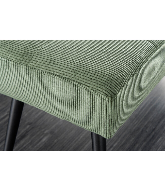 Invicta Interior Design bank BOUTIQUE 100cm groen koord zwart metalen poten - 43318