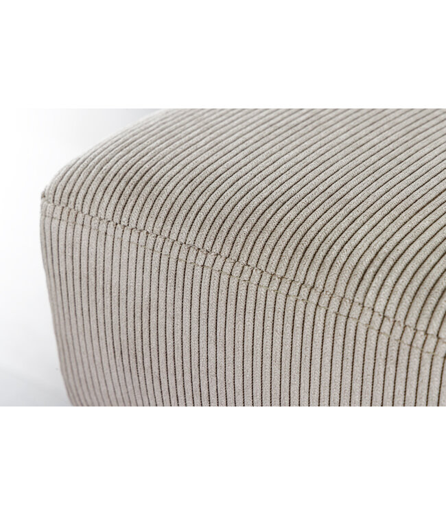 Invicta Interior Design bank BOUTIQUE 100cm lichtgrijs koord zwart metalen poten - 43317