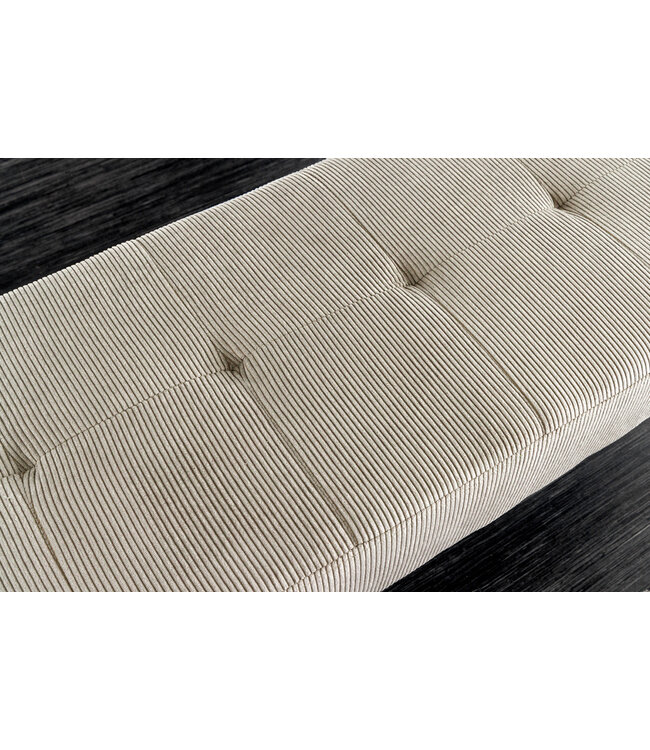 Invicta Interior Design bank BOUTIQUE 100cm lichtgrijs koord zwart metalen poten - 43317