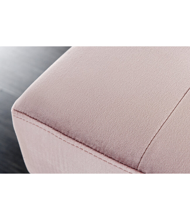 Invicta Interior Design bank BOUTIQUE 100cm roze fluweel zwarte metalen poten - 43322