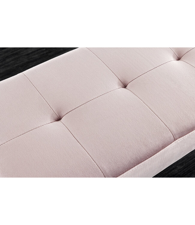 Invicta Interior Design bank BOUTIQUE 100cm roze fluweel zwarte metalen poten - 43322