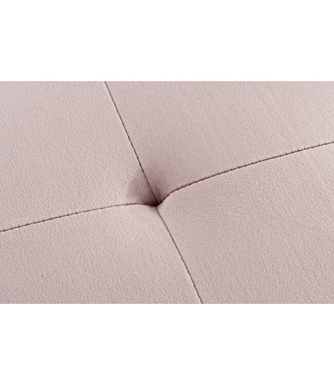 Invicta Interior Design bank BOUTIQUE 100cm roze fluweel zwarte metalen poten - 43322