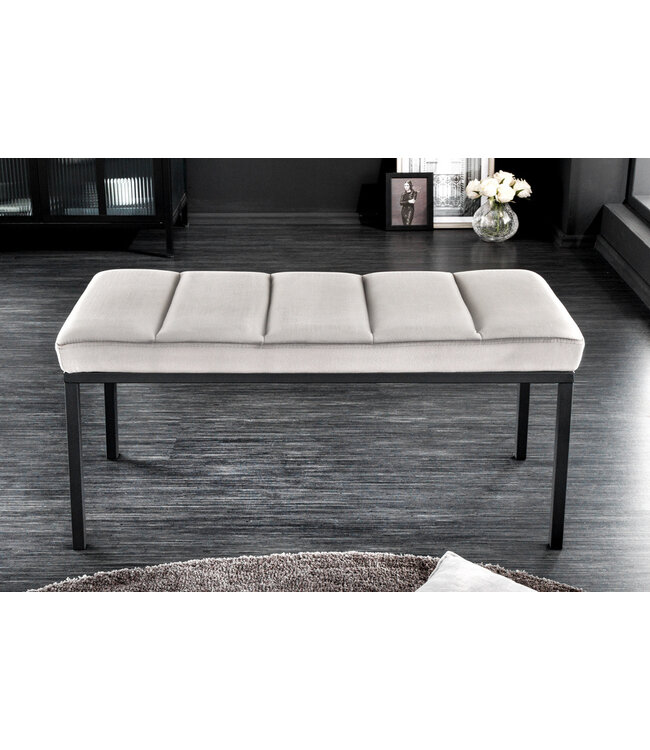 Invicta Interior Design bank PETIT BEAUTE 80cm grijs fluweel zwart frame - 43314