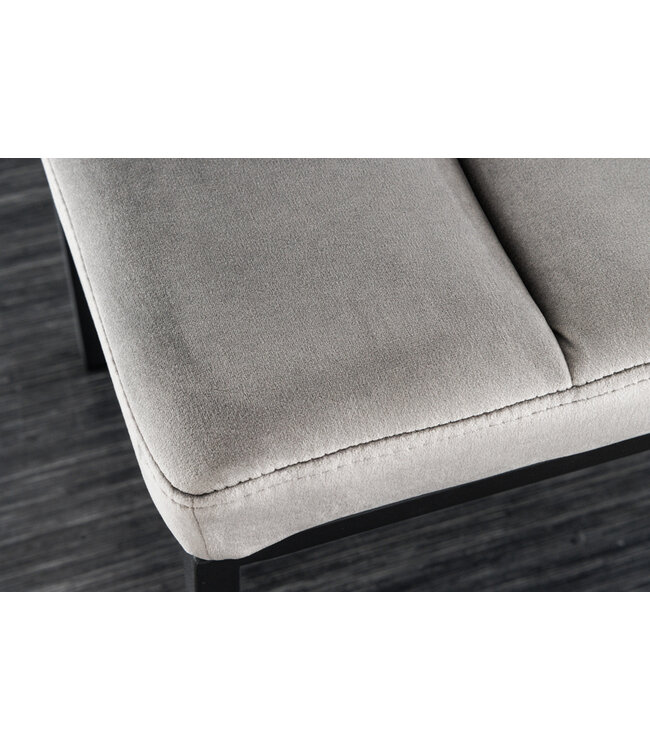 Invicta Interior Design bank PETIT BEAUTE 80cm grijs fluweel zwart frame - 43314