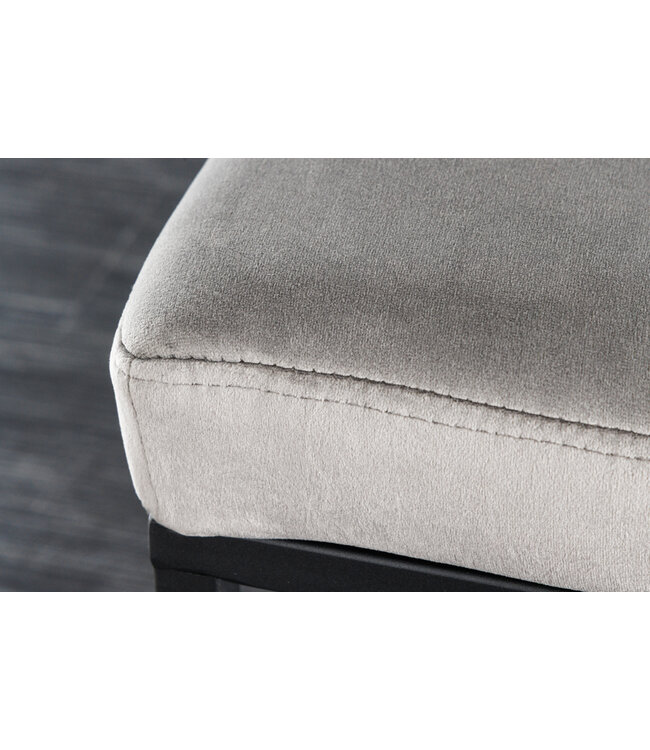 Invicta Interior Design bank PETIT BEAUTE 80cm grijs fluweel zwart frame - 43314