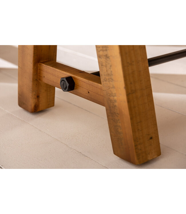 Invicta Interior industrieele bank FINCA 165cm vintage bruin gerecycled grenenhout - 41288