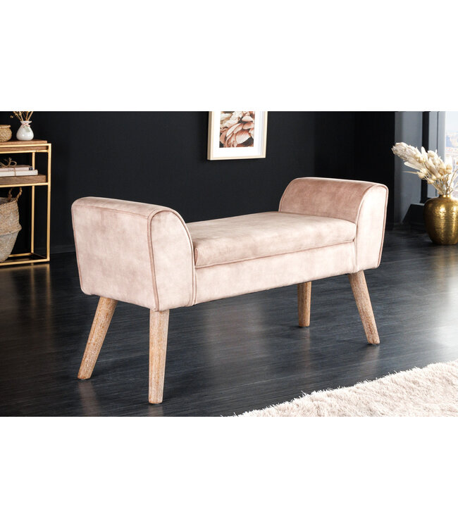 Invicta Interior Design bank SCARLETT 90cm beige koffiefluweel - 43279