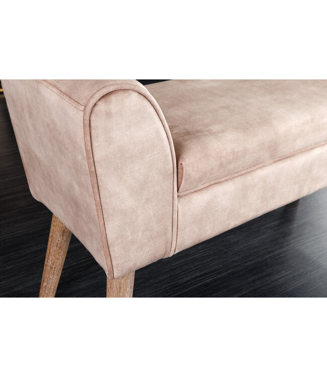 Invicta Interior Design bank SCARLETT 90cm beige koffiefluweel - 43279