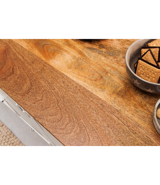 Invicta Interior Extravagante barkast SCOOTER 250cm witte retro console scooter met mangohout upcycling - 42104