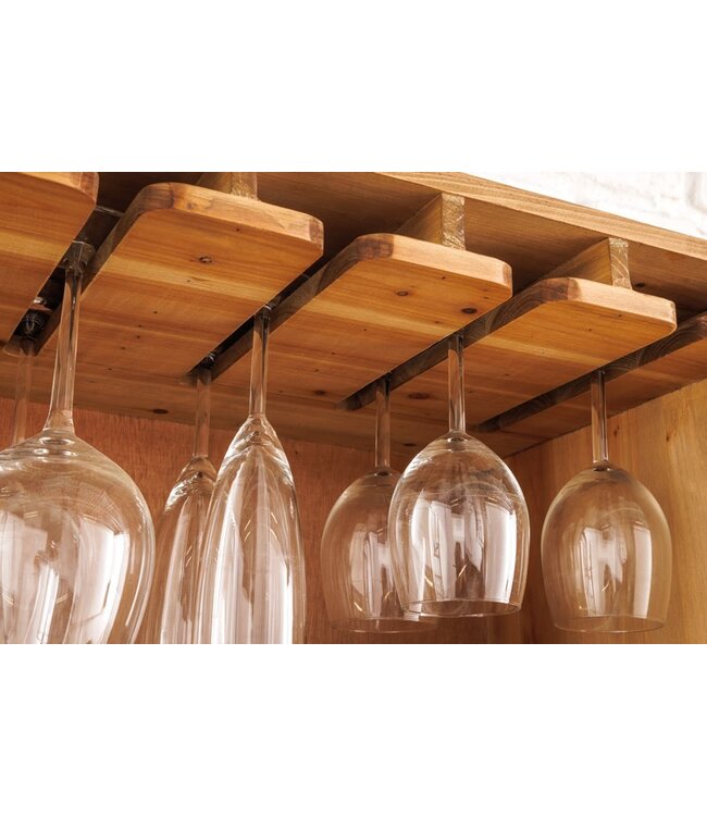 Invicta Interior Massieve vitrinekast SEVEN SEAS 150cm naturel grenen industrieele deuren metalen barkast - 41196