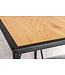 Invicta Interior Design bartafel SLIM LINE 120cm naturel zwart metalen frame toonbank - 43277