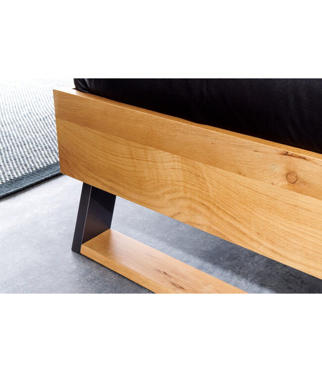 Invicta Interior Massief houten tweepersoonsbed AMAZONAS 180x200cm natuurlijke rand van wilde eik - 43556