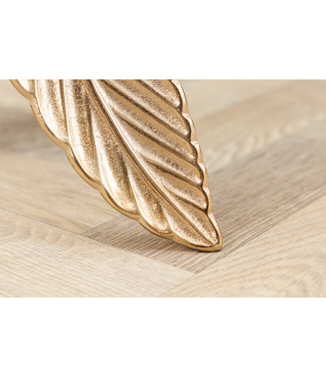 Invicta Interior Extravagante bijzettafel FEATHER 65cm goud glazen blad handgemaakt rond - 42720