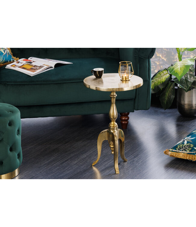 Invicta Interior Barok bijzettafel SAVOY 55cm goud metalen driepoot rond vintage - 42267