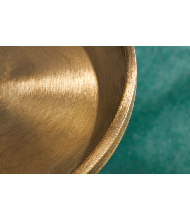 Invicta Interior Design bijzettafel TRAYFUL 60cm antiek goud wit marmeren voet handgemaakt rond - 42721