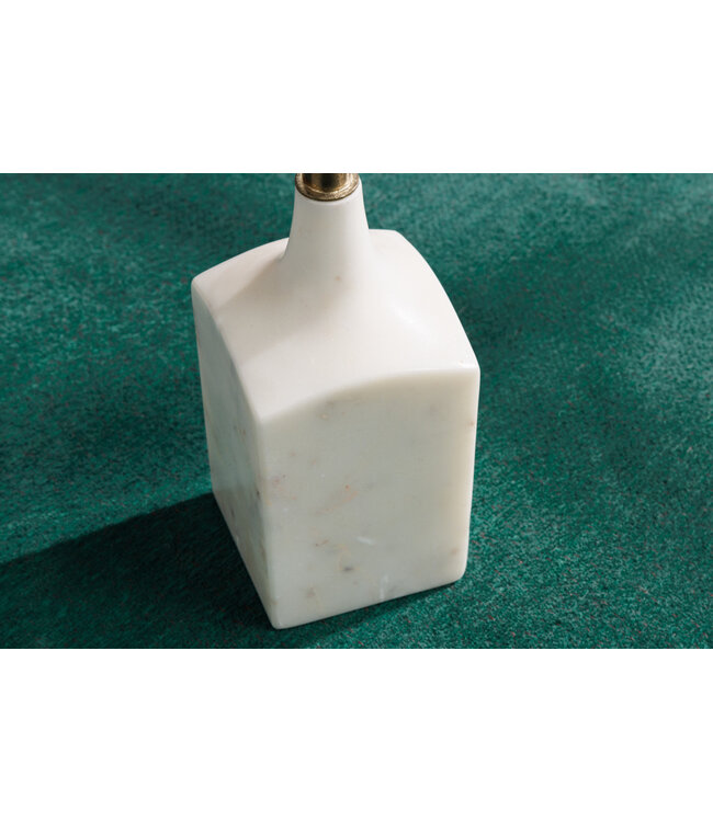 Invicta Interior Design bijzettafel TRAYFUL 60cm antiek goud wit marmeren voet handgemaakt rond - 42721