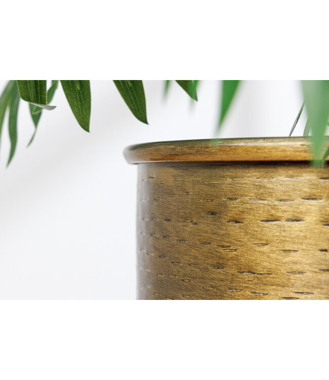 Invicta Interior Set van 2 bloempotten UNIT 70/50cm goud zwart metaal gehamerd ontwerp - 42735