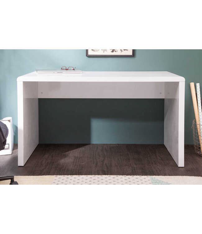 Invicta Interior Design bureau FAST TRADE 120cm witte hoogglans bureautafel - 15806