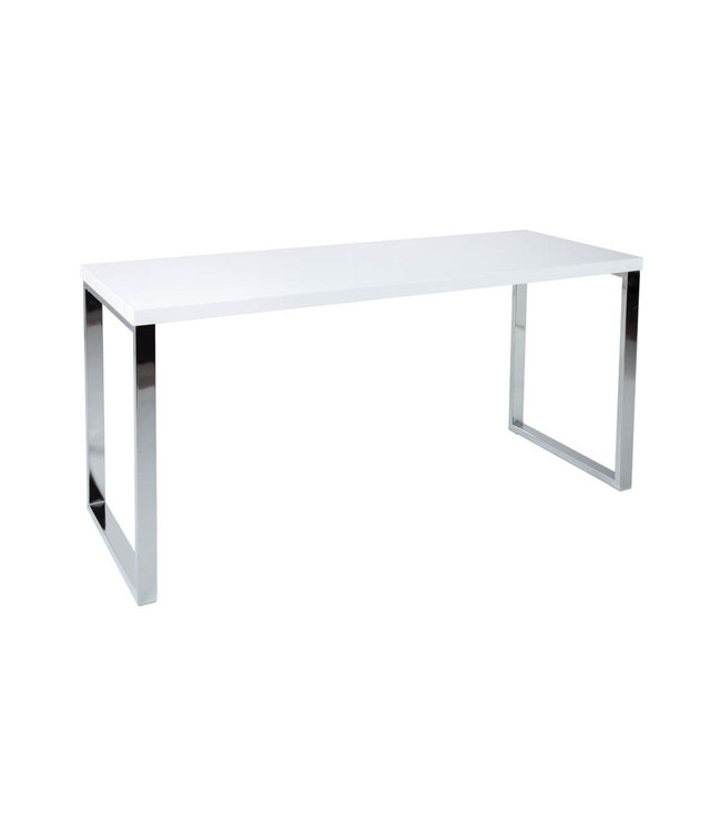 Invicta Interior Modern bureau WHITE DESK 160cm witte hoogglans bureautafel - 21142