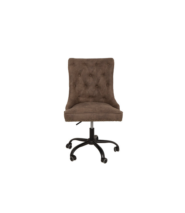 Invicta Interior In hoogte verstelbare bureaustoel VICTORIAN vintage taupe met armleuning - 38793