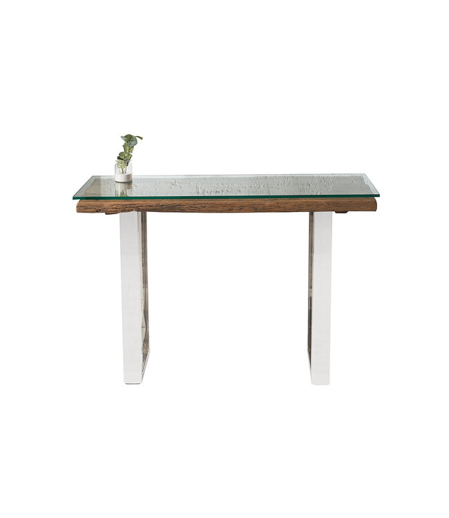 Invicta Interior Massieve console BARRACUDA 120cm teak met stalen sledepoten - 36649