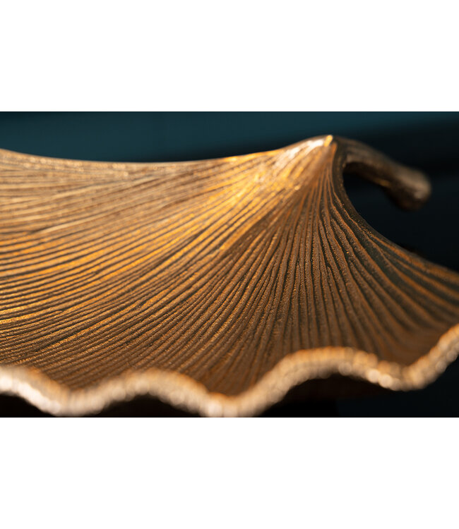 Invicta Interior Decoratieve kom GINKGO 33cm goud handgemaakt metaal - 41777