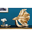 Invicta Interior Design decoratief figuur vechtende vis CROWNTAIL 65cm goud Betta vissculptuur - 43176