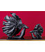 Invicta Interior Design decoratief figuur vechtende vis CROWNTAIL 65cm zwart Betta vissculptuur - 43178