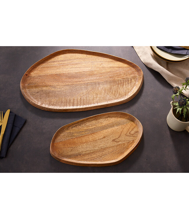Invicta Interior Set van 2 massieve dienbladen AMAZONAS 56 cm handgemaakt mangohout - 41366