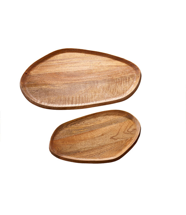 Invicta Interior Set van 2 massieve dienbladen AMAZONAS 56 cm handgemaakt mangohout - 41366