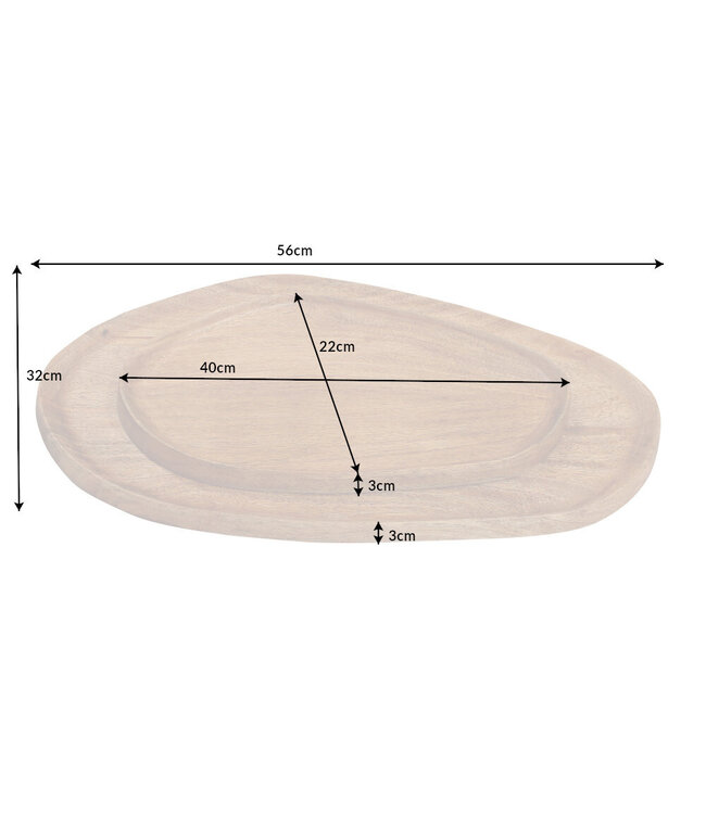Invicta Interior Set van 2 massieve dienbladen AMAZONAS 56 cm handgemaakt mangohout - 41366