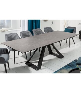 Invicta Interior Uitschuifbare eettafel CONCORD 180-230cm antraciet keramiek gemaakt in Italie - 40648