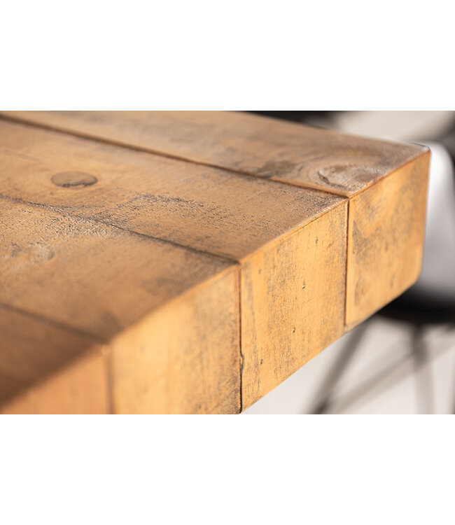 Invicta Interior Massieve eettafel FINCA 200cm vintage bruin gerecycled grenenhout industrieel design - 41246