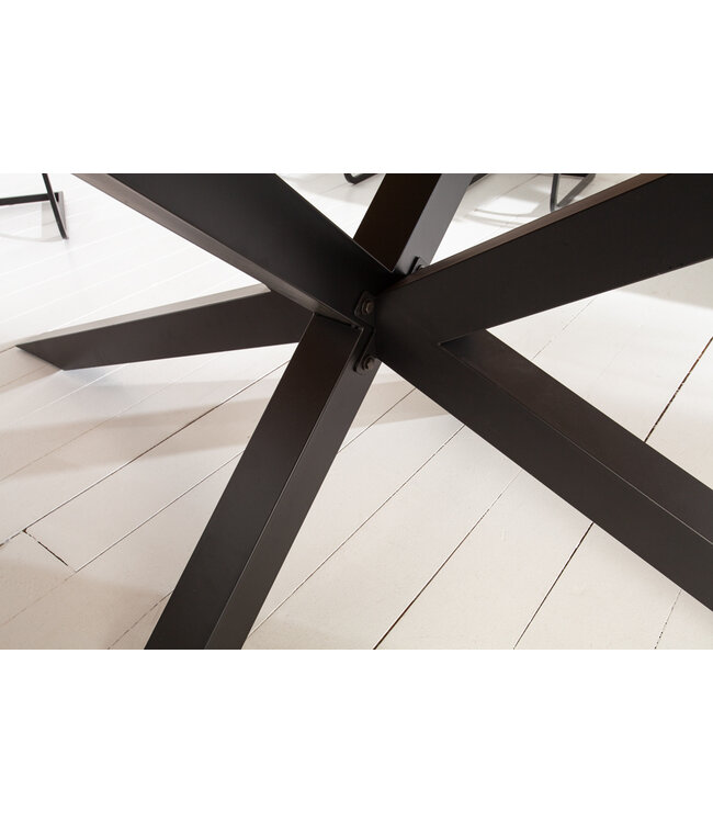 Invicta Interior Massieve eettafel GALAXIE 240 cm vintage bruin gerecycled grenenhout zwart stalen frame - 43561