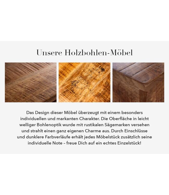 Invicta Interior Massieve eettafel IRON CRAFT 160cm natuurlijk mangohout industrieel design X-frame zwart metaal - 6540012