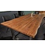 Invicta Interior Massief houten eettafel MAMMUT NATURE 180cm acacia roestvrijstalen boomrand 3,5cm tafelblad - 39999