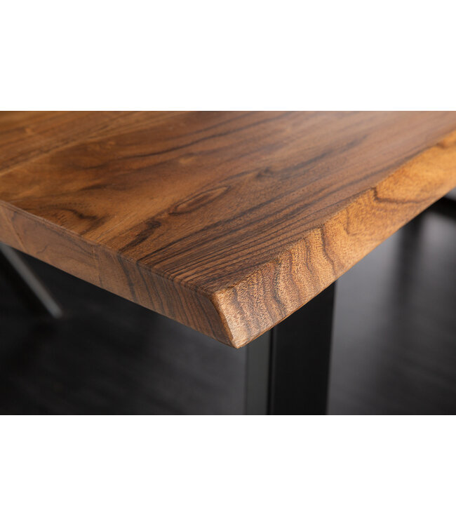 Invicta Interior Massief houten eettafel MAMMUT 180 cm wilde acaciaboom rand industrieel design 2,6 cm tafelblad - 43469