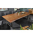 Invicta Interior Massief houten eettafel MAMMUT NATURE 200cm acaciaboom rand 6cm tafelblad roestvrijstalen poten - 40127