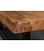 Invicta Interior Massief houten eettafel MAMMUT NATURE 200cm acaciaboom rand 6cm tafelblad roestvrijstalen poten - 40127