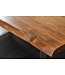 Invicta Interior Massief houten eettafel MAMMUT NATURE 200cm acaciaboom rand 6cm tafelblad roestvrijstalen poten - 40127