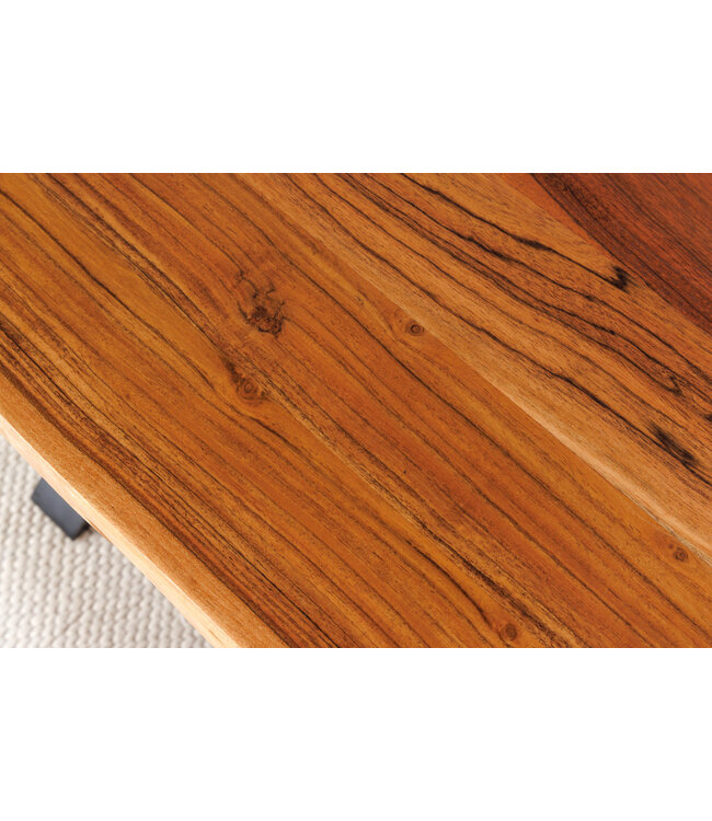 Invicta Interior Massief houten eettafel MAMMUT 160cm acaciaboomrand X-frame industrieel design 2,6 cm blad - 43480