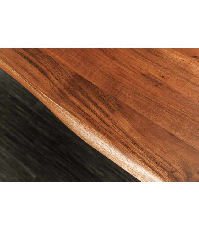 Invicta Interior Massief houten eettafel MAMMUT NATURE 180cm acaciaboomrand X-frame zwart 2,5cm tafelblad - 43146