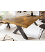 Invicta Interior Massief houten eettafel THOR 200cm vintage bruin grenen gerecycled industrieel design ijzeren X-frame - 43676