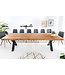 Invicta Interior Massief houten eettafel THOR 300cm vintage bruin grenen gerecycled industrieel design ijzeren X-frame - 43380