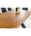 Invicta Interior Massief houten eettafel THOR 300cm vintage bruin grenen gerecycled industrieel design ijzeren X-frame - 43380