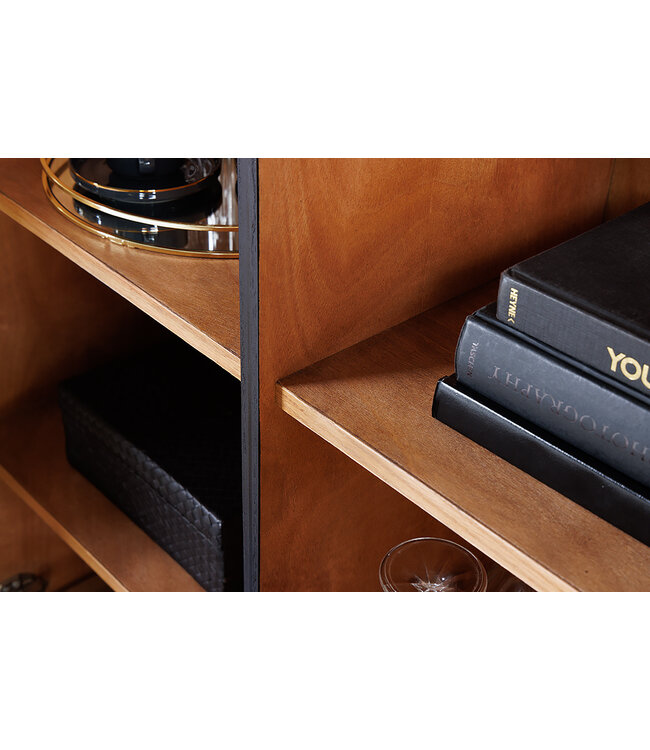 Invicta Interior Design dressoir WAVE 120cm zwart mat goud mango massief hout - 43478