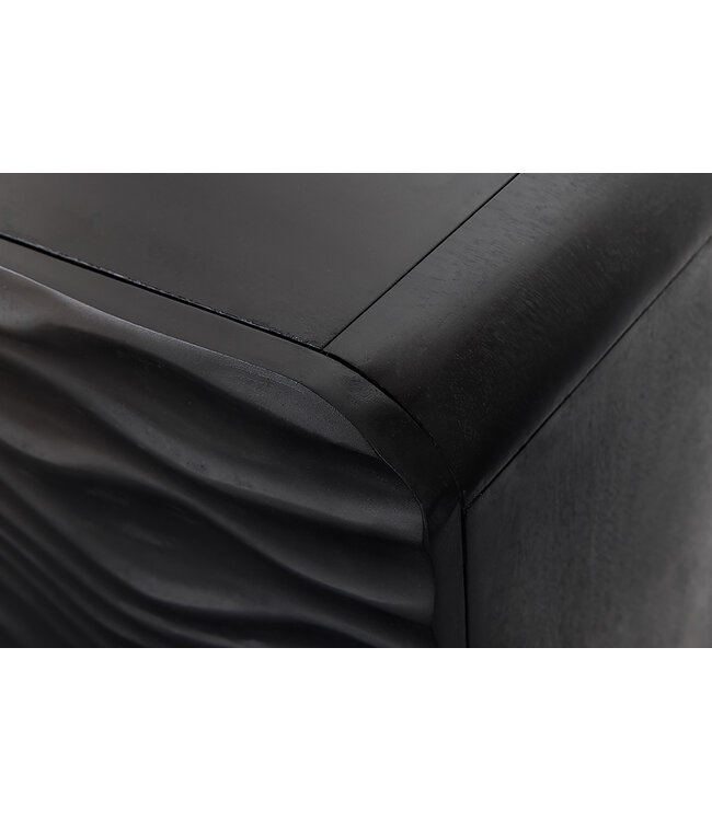 Invicta Interior Design dressoir WAVE 120cm zwart mat goud mango massief hout - 43478