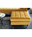 Invicta Interior Design kruk COSY VELVET 80cm mosterdgeel goud fluwelen metalen poten - 41302