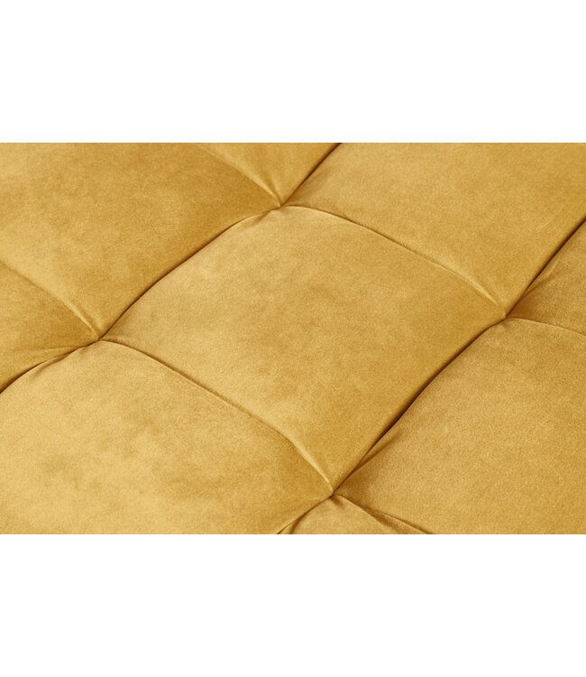 Invicta Interior Design kruk COSY VELVET 80cm mosterdgeel goud fluwelen metalen poten - 41302