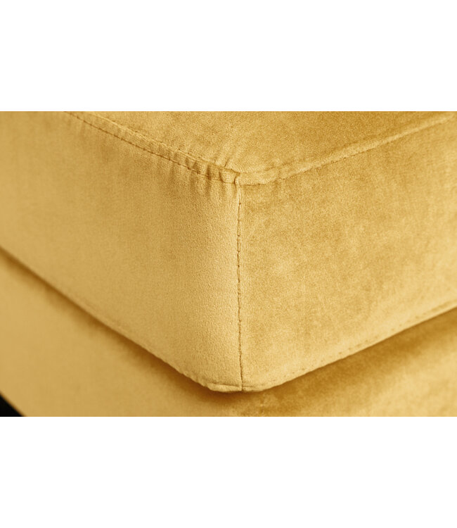 Invicta Interior Design kruk COSY VELVET 80cm mosterdgeel goud fluwelen metalen poten - 41302